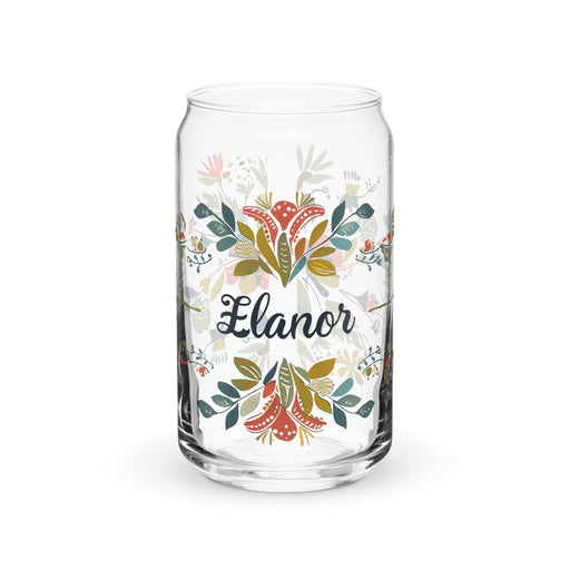 Eleanor Exclusive Name Art Piece Can-Shaped Glass Home Office Work Mexican Spanish Pride Gift Cup One-Of-A-Kind Calligraphy Glass | E26 Mexicada 16 oz