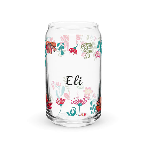 Eli Exclusive Name Art Piece Can-Shaped Glass Home Office Work Mexican Spanish Pride Gift Cup One-Of-A-Kind Calligraphy Glass | E8 Mexicada 16 oz