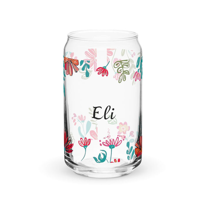 Eli Exclusive Name Art Piece Can-Shaped Glass Home Office Work Mexican Spanish Pride Gift Cup One-Of-A-Kind Calligraphy Glass | E8 Mexicada 16 oz