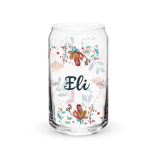 Eli Exclusive Name Art Piece Can-Shaped Glass Home Office Work Mexican Spanish Pride Gift Cup One-Of-A-Kind Calligraphy Glass | E14 Mexicada 16 oz