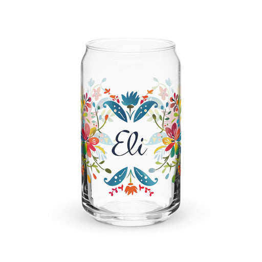 Eli Exclusive Name Art Piece Can-Shaped Glass Home Office Work Mexican Spanish Pride Gift Cup One-Of-A-Kind Calligraphy Glass | E17 Mexicada 16 oz