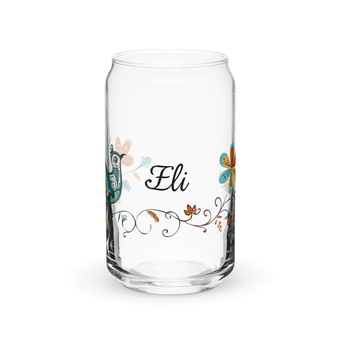 Eli Exclusive Name Art Piece Can-Shaped Glass Home Office Work Mexican Spanish Pride Gift Cup One-Of-A-Kind Calligraphy Glass | E19 Mexicada 16 oz