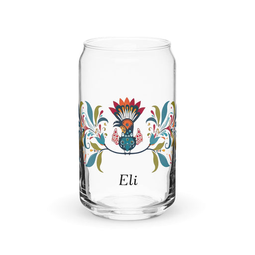 Eli Exclusive Name Art Piece Can-Shaped Glass Home Office Work Mexican Spanish Pride Gift Cup One-Of-A-Kind Calligraphy Glass | E22 Mexicada 16 oz