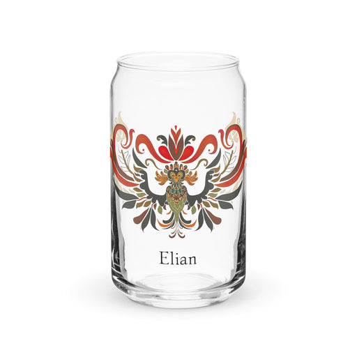 Elian Exclusive Name Art Piece Can-Shaped Glass Home Office Work Mexican Spanish Pride Gift Cup One-Of-A-Kind Calligraphy Glass | E8 Mexicada 16 oz