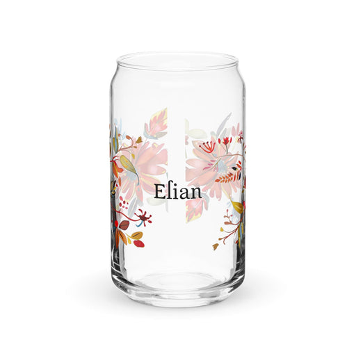 Elian Exclusive Name Art Piece Can-Shaped Glass Home Office Work Mexican Spanish Pride Gift Cup One-Of-A-Kind Calligraphy Glass | E49 Mexicada 16 oz