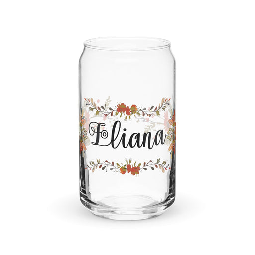 Eliana Exclusive Name Art Piece Can-Shaped Glass Home Office Work Mexican Spanish Pride Gift Cup One-Of-A-Kind Calligraphy Glass | E4 Mexicada 16 oz