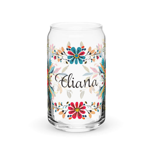 Eliana Exclusive Name Art Piece Can-Shaped Glass Home Office Work Mexican Spanish Pride Gift Cup One-Of-A-Kind Calligraphy Glass | E8 Mexicada 16 oz