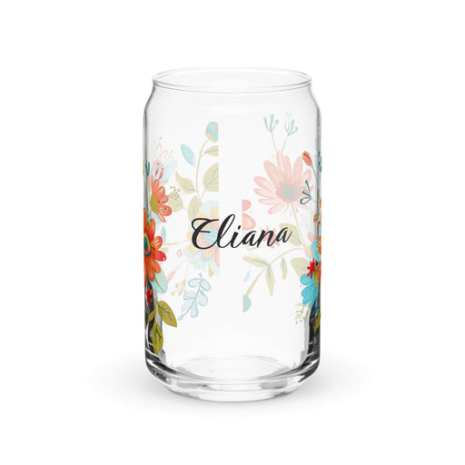 Eliana Exclusive Name Art Piece Can-Shaped Glass Home Office Work Mexican Spanish Pride Gift Cup One-Of-A-Kind Calligraphy Glass | E11 Mexicada 16 oz