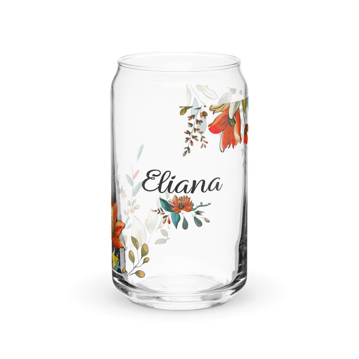 Eliana Exclusive Name Art Piece Can-Shaped Glass Home Office Work Mexican Spanish Pride Gift Cup One-Of-A-Kind Calligraphy Glass | E13 Mexicada 16 oz