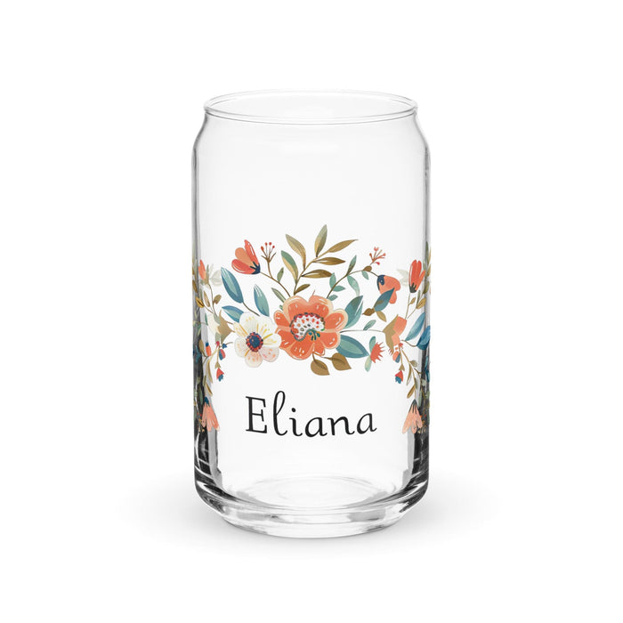 Eliana Exclusive Name Art Piece Can-Shaped Glass Home Office Work Mexican Spanish Pride Gift Cup One-Of-A-Kind Calligraphy Glass | E18 Mexicada 16 oz