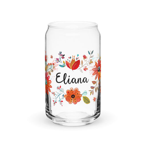 Eliana Exclusive Name Art Piece Can-Shaped Glass Home Office Work Mexican Spanish Pride Gift Cup One-Of-A-Kind Calligraphy Glass | E25 Mexicada 16 oz