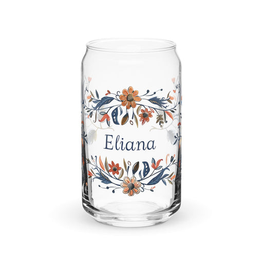 Eliana Exclusive Name Art Piece Can-Shaped Glass Home Office Work Mexican Spanish Pride Gift Cup One-Of-A-Kind Calligraphy Glass | E30 Mexicada 16 oz