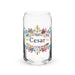 César Exclusive Name Art Piece Can-Shaped Glass Home Office Work Mexican Spanish Pride Gift Cup One-Of-A-Kind Calligraphy Glass | C22 Mexicada 16 oz