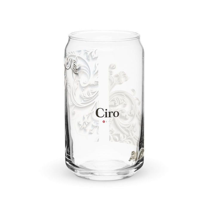 Ciro Exclusive Name Art Piece Can-Shaped Glass Home Office Work Mexican Spanish Pride Gift Cup One-Of-A-Kind Calligraphy Glass | C3 Mexicada 16 oz