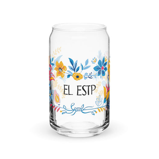 El Estp Exclusive Art Piece Can-Shaped Glass Home Office Work Mexican Spanish Pride Gift Cup One-Of-A-Kind Calligraphy Glass | E1 Mexicada 16 oz