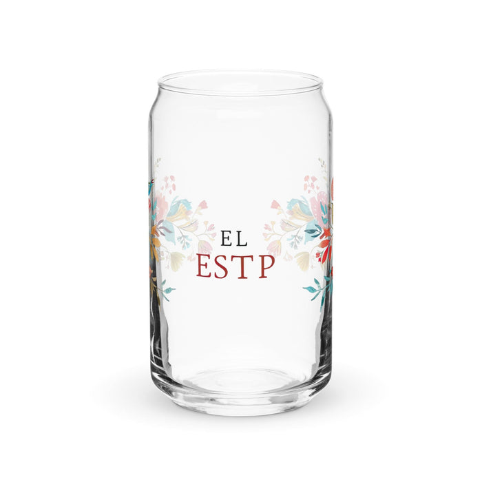 El Estp Exclusive Art Piece Can-Shaped Glass Home Office Work Mexican Spanish Pride Gift Cup One-Of-A-Kind Calligraphy Glass | E2 Mexicada 16 oz