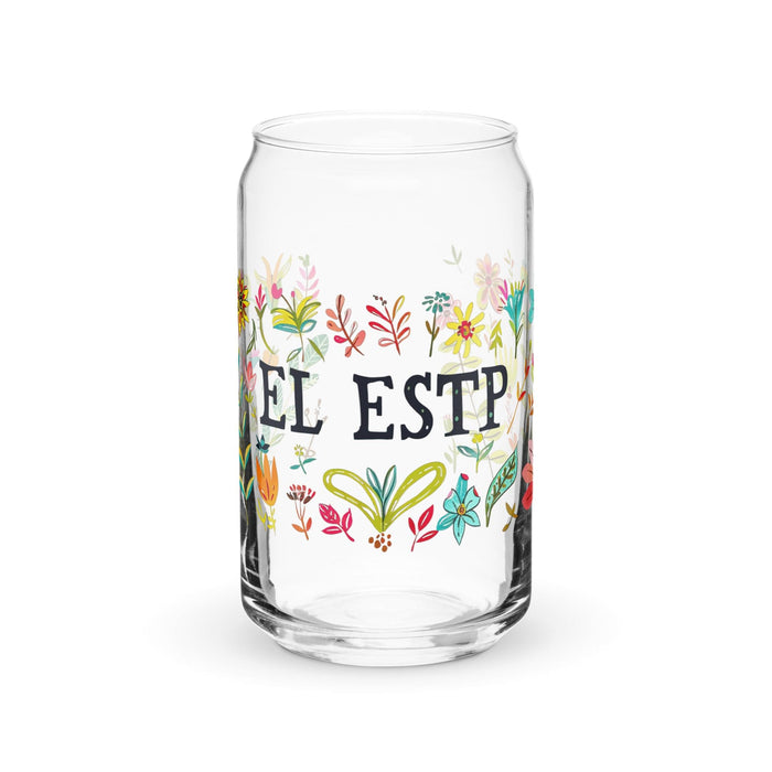 El Estp Exclusive Art Piece Can-Shaped Glass Home Office Work Mexican Spanish Pride Gift Cup One-Of-A-Kind Calligraphy Glass | E6 Mexicada 16 oz