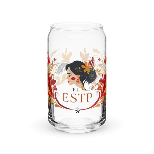 El Estp Exclusive Art Piece Can-Shaped Glass Home Office Work Mexican Spanish Pride Gift Cup One-Of-A-Kind Calligraphy Glass | E8 Mexicada 16 oz