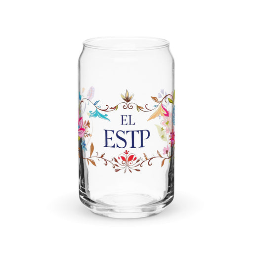 El Estp Exclusive Art Piece Can-Shaped Glass Home Office Work Mexican Spanish Pride Gift Cup One-Of-A-Kind Calligraphy Glass | E9 Mexicada 16 oz