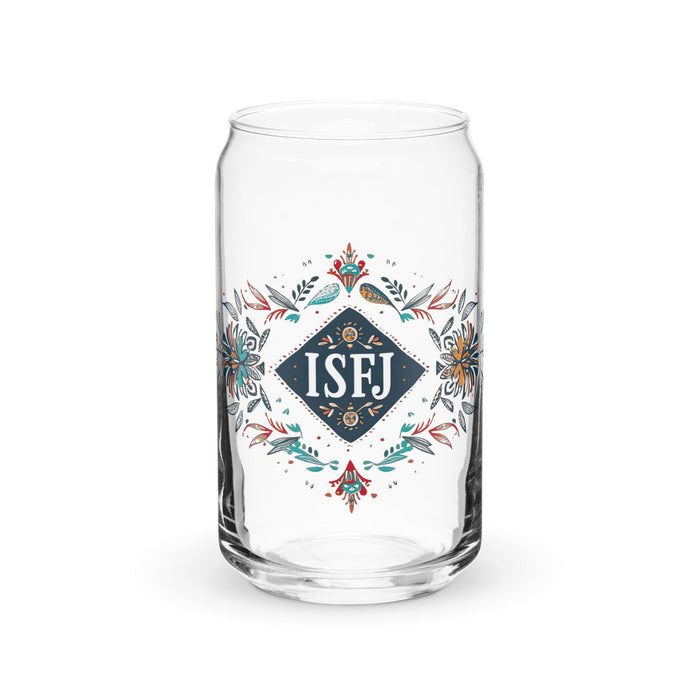 El Isfj Exclusive Art Piece Can-Shaped Glass Home Office Work Mexican Spanish Pride Gift Cup One-Of-A-Kind Calligraphy Glass | E12 Mexicada 16 oz