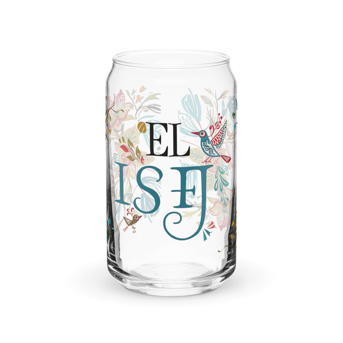 El Isfj Exclusive Art Piece Can-Shaped Glass Home Office Work Mexican Spanish Pride Gift Cup One-Of-A-Kind Calligraphy Glass | E19 Mexicada 16 oz