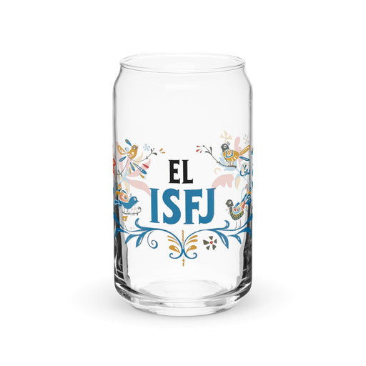 El Isfj Exclusive Art Piece Can-Shaped Glass Home Office Work Mexican Spanish Pride Gift Cup One-Of-A-Kind Calligraphy Glass | E20 Mexicada 16 oz