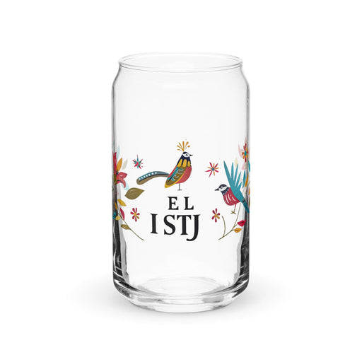 El Istj Exclusive Art Piece Can-Shaped Glass Home Office Work Mexican Spanish Pride Gift Cup One-Of-A-Kind Calligraphy Glass | E1 Mexicada 16 oz