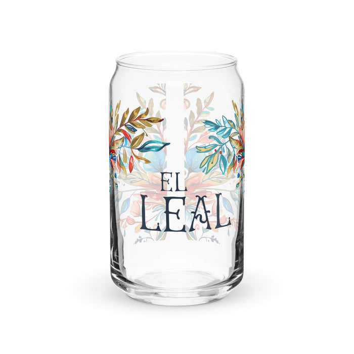 El Leal Exclusive Art Piece Can-Shaped Glass Home Office Work Mexican Spanish Pride Gift Cup One-Of-A-Kind Calligraphy Glass | E10 Mexicada 16 oz