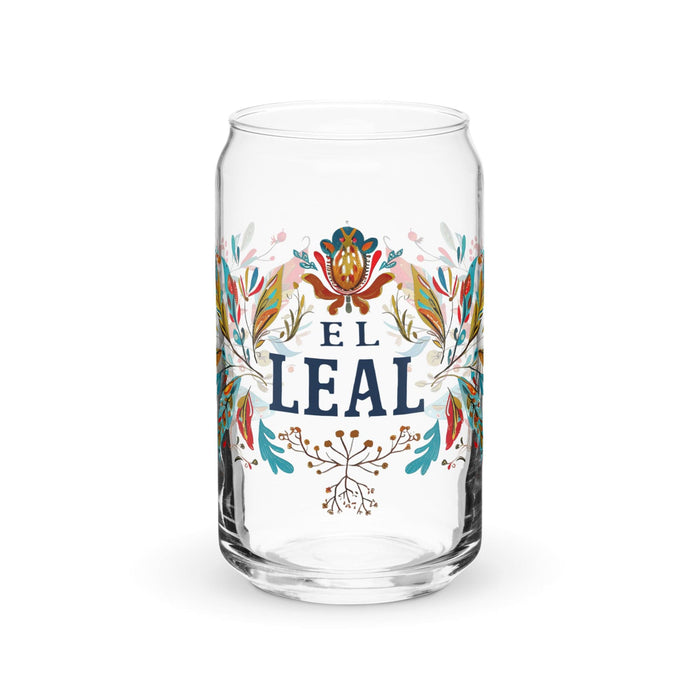 El Leal Exclusive Art Piece Can-Shaped Glass Home Office Work Mexican Spanish Pride Gift Cup One-Of-A-Kind Calligraphy Glass | E13 Mexicada 16 oz