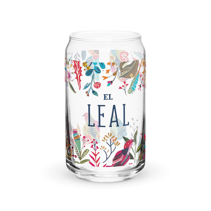 El Leal Exclusive Art Piece Can-Shaped Glass Home Office Work Mexican Spanish Pride Gift Cup One-Of-A-Kind Calligraphy Glass | E16 Mexicada 16 oz