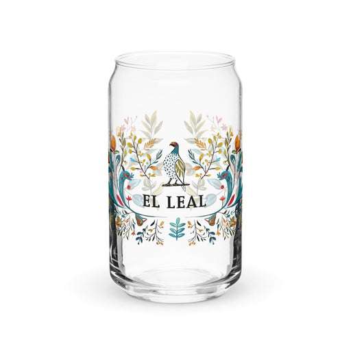 El Leal Exclusive Art Piece Can-Shaped Glass Home Office Work Mexican Spanish Pride Gift Cup One-Of-A-Kind Calligraphy Glass | E18 Mexicada 16 oz