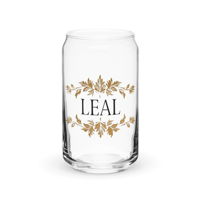 El Leal Exclusive Art Piece Can-Shaped Glass Home Office Work Mexican Spanish Pride Gift Cup One-Of-A-Kind Calligraphy Glass | E21 Mexicada 16 oz