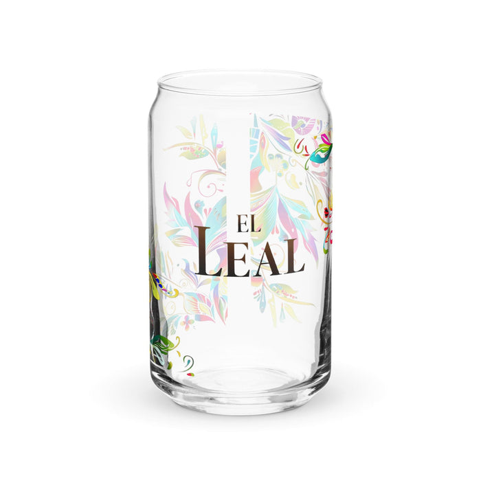 El Leal Exclusive Art Piece Can-Shaped Glass Home Office Work Mexican Spanish Pride Gift Cup One-Of-A-Kind Calligraphy Glass | E22 Mexicada 16 oz