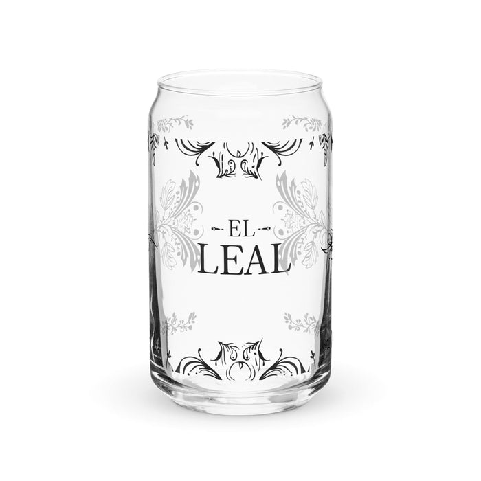 El Leal Exclusive Art Piece Can-Shaped Glass Home Office Work Mexican Spanish Pride Gift Cup One-Of-A-Kind Calligraphy Glass | E23 Mexicada 16 oz