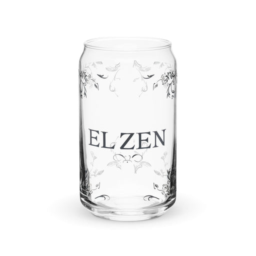 El Zen Exclusive Art Piece Can-Shaped Glass Home Office Work Mexican Spanish Pride Gift Cup One-Of-A-Kind Calligraphy Glass | E8 Mexicada 16 oz