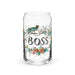 El Boss Exclusive Art Piece Can-Shaped Glass Home Office Work Mexican Spanish Pride Gift Cup One-Of-A-Kind Calligraphy Glass | E5 Mexicada 16 oz