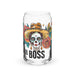 El Boss Exclusive Art Piece Can-Shaped Glass Home Office Work Mexican Spanish Pride Gift Cup One-Of-A-Kind Calligraphy Glass | E7 Mexicada 16 oz