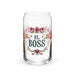 El Boss Exclusive Art Piece Can-Shaped Glass Home Office Work Mexican Spanish Pride Gift Cup One-Of-A-Kind Calligraphy Glass | E14 Mexicada 16 oz