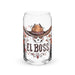 El Boss Exclusive Art Piece Can-Shaped Glass Home Office Work Mexican Spanish Pride Gift Cup One-Of-A-Kind Calligraphy Glass | E16 Mexicada 16 oz