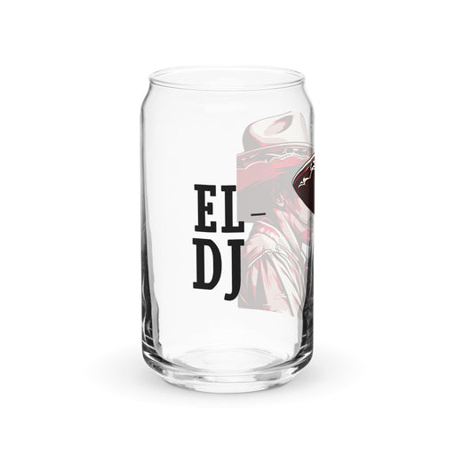 El Dj Exclusive Art Piece Can-Shaped Glass Home Office Work Mexican Spanish Pride Gift Cup One-Of-A-Kind Calligraphy Glass | E11 Mexicada 16 oz