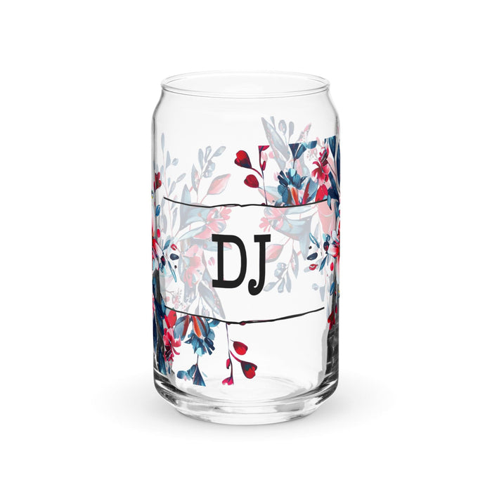 El Dj Exclusive Art Piece Can-Shaped Glass Home Office Work Mexican Spanish Pride Gift Cup One-Of-A-Kind Calligraphy Glass | E15 Mexicada 16 oz