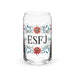 El Esfj Exclusive Art Piece Can-Shaped Glass Home Office Work Mexican Spanish Pride Gift Cup One-Of-A-Kind Calligraphy Glass | E7 Mexicada 16 oz