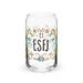 El Esfj Exclusive Art Piece Can-Shaped Glass Home Office Work Mexican Spanish Pride Gift Cup One-Of-A-Kind Calligraphy Glass | E9 Mexicada 16 oz