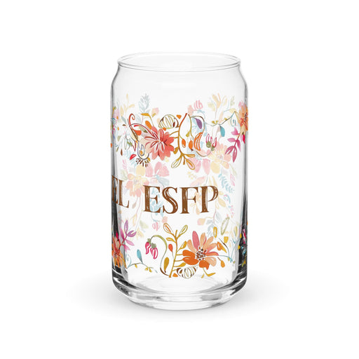 El Esfp Exclusive Art Piece Can-Shaped Glass Home Office Work Mexican Spanish Pride Gift Cup One-Of-A-Kind Calligraphy Glass | E2 Mexicada 16 oz