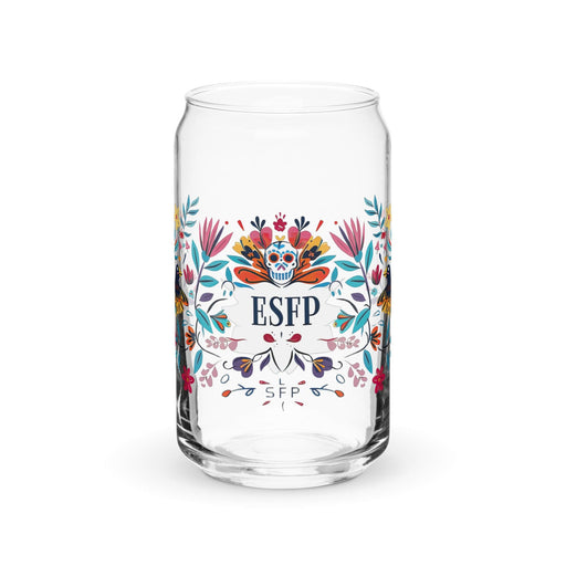 El Esfp Exclusive Art Piece Can-Shaped Glass Home Office Work Mexican Spanish Pride Gift Cup One-Of-A-Kind Calligraphy Glass | E10 Mexicada 16 oz