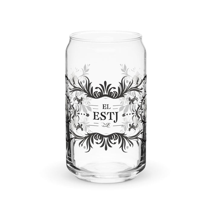 El Estj Exclusive Art Piece Can-Shaped Glass Home Office Work Mexican Spanish Pride Gift Cup One-Of-A-Kind Calligraphy Glass | E1 Mexicada 16 oz