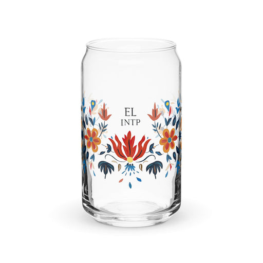 El Intp Exclusive Art Piece Can-Shaped Glass Home Office Work Mexican Spanish Pride Gift Cup One-Of-A-Kind Calligraphy Glass | E2 Mexicada 16 oz