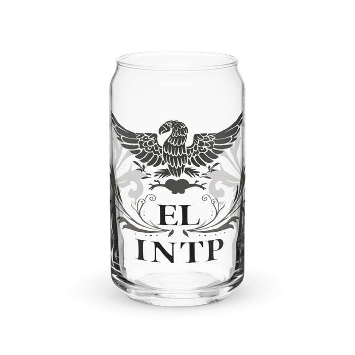 El Intp Exclusive Art Piece Can-Shaped Glass Home Office Work Mexican Spanish Pride Gift Cup One-Of-A-Kind Calligraphy Glass | E4 Mexicada 16 oz