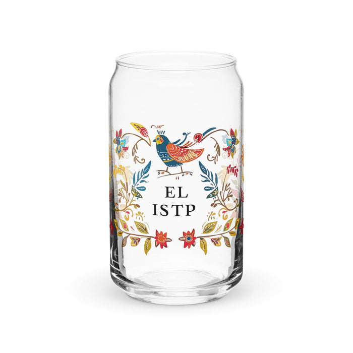 El Istp Exclusive Art Piece Can-Shaped Glass Home Office Work Mexican Spanish Pride Gift Cup One-Of-A-Kind Calligraphy Glass | E3 Mexicada 16 oz