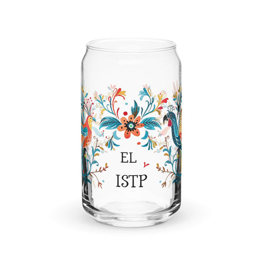 El Istp Exclusive Art Piece Can-Shaped Glass Home Office Work Mexican Spanish Pride Gift Cup One-Of-A-Kind Calligraphy Glass | E5 Mexicada 16 oz